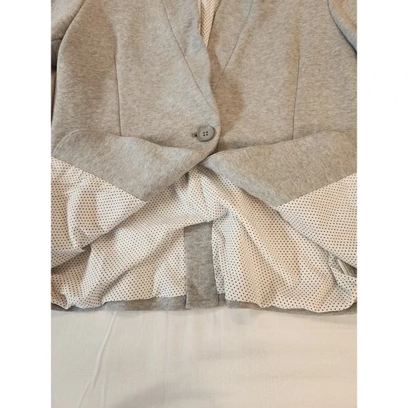 NEW Gibson Women Heather Grey Jersey Knit Blazer Size L Office Work Career Cozy - Picture 8 of 11